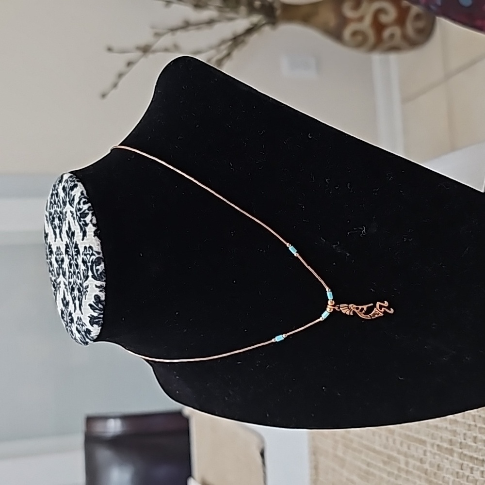 Native American Copper necklace with beads & pendant 16 inch NWT - Picture 4 of 8